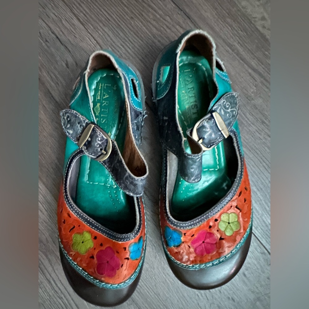 L’Artiste Spring Step Colorful Mary Janes Size 38 7.5